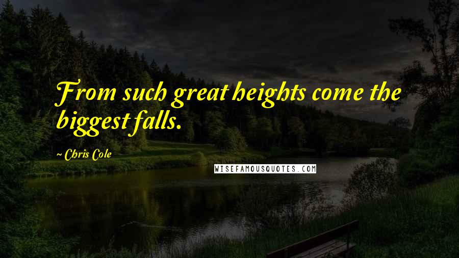 Chris Cole Quotes: From such great heights come the biggest falls.