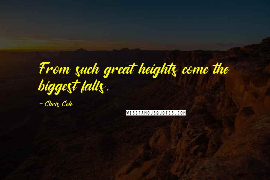 Chris Cole Quotes: From such great heights come the biggest falls.
