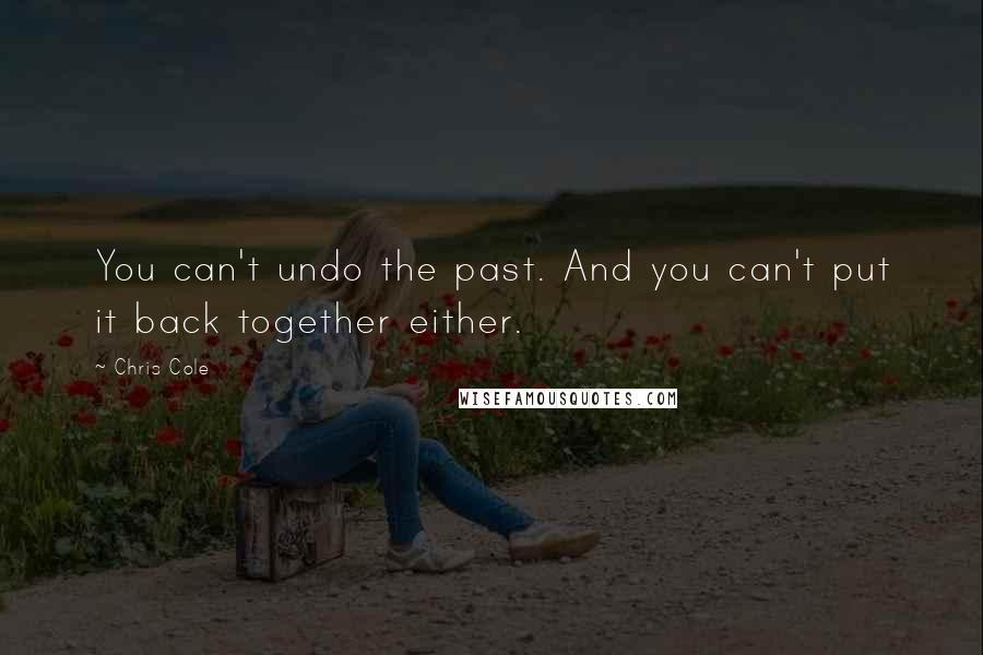 Chris Cole Quotes: You can't undo the past. And you can't put it back together either.