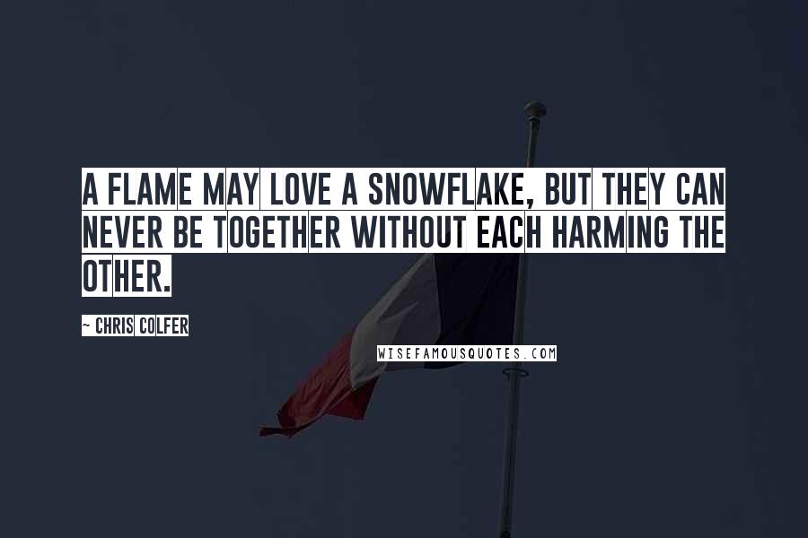 Chris Colfer Quotes: A flame may love a snowflake, but they can never be together without each harming the other.