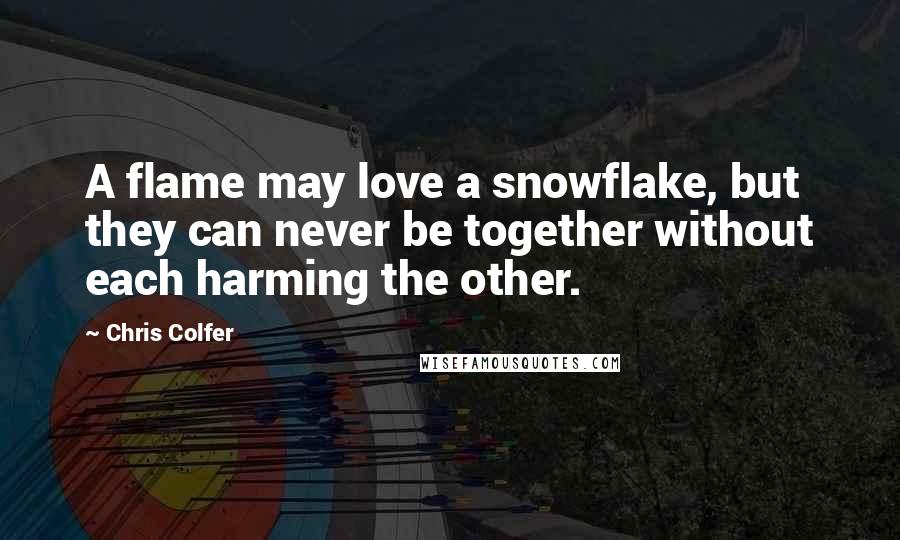 Chris Colfer Quotes: A flame may love a snowflake, but they can never be together without each harming the other.