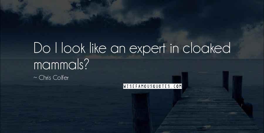 Chris Colfer Quotes: Do I look like an expert in cloaked mammals?