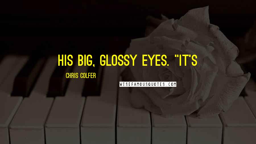 Chris Colfer Quotes: his big, glossy eyes. "It's