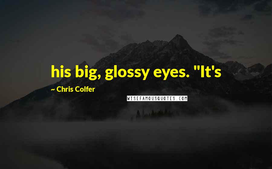 Chris Colfer Quotes: his big, glossy eyes. "It's