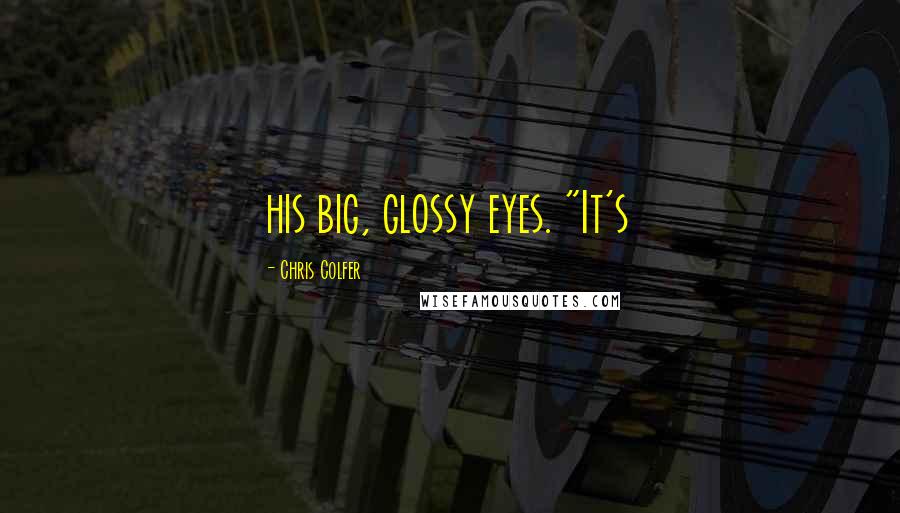 Chris Colfer Quotes: his big, glossy eyes. "It's