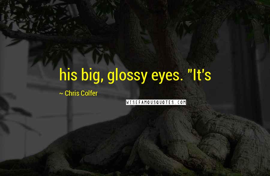 Chris Colfer Quotes: his big, glossy eyes. "It's