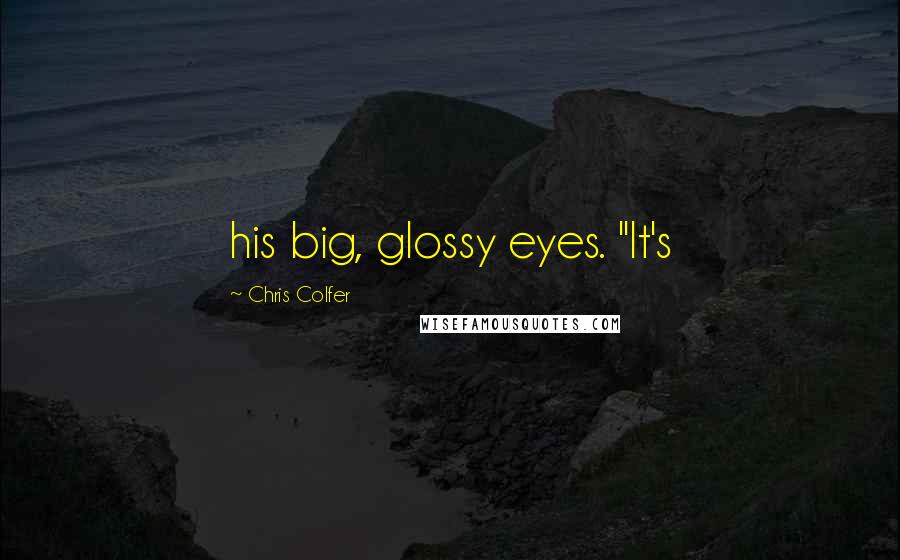 Chris Colfer Quotes: his big, glossy eyes. "It's