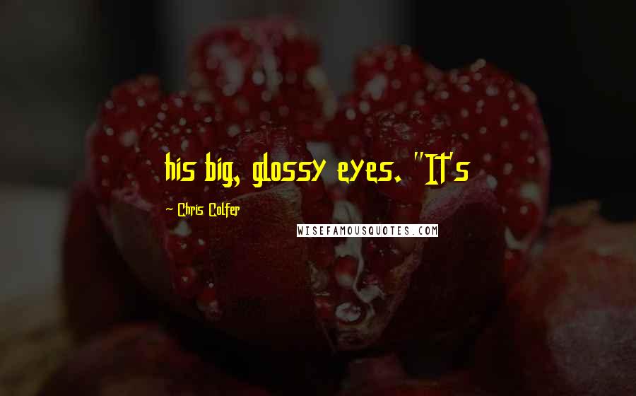 Chris Colfer Quotes: his big, glossy eyes. "It's