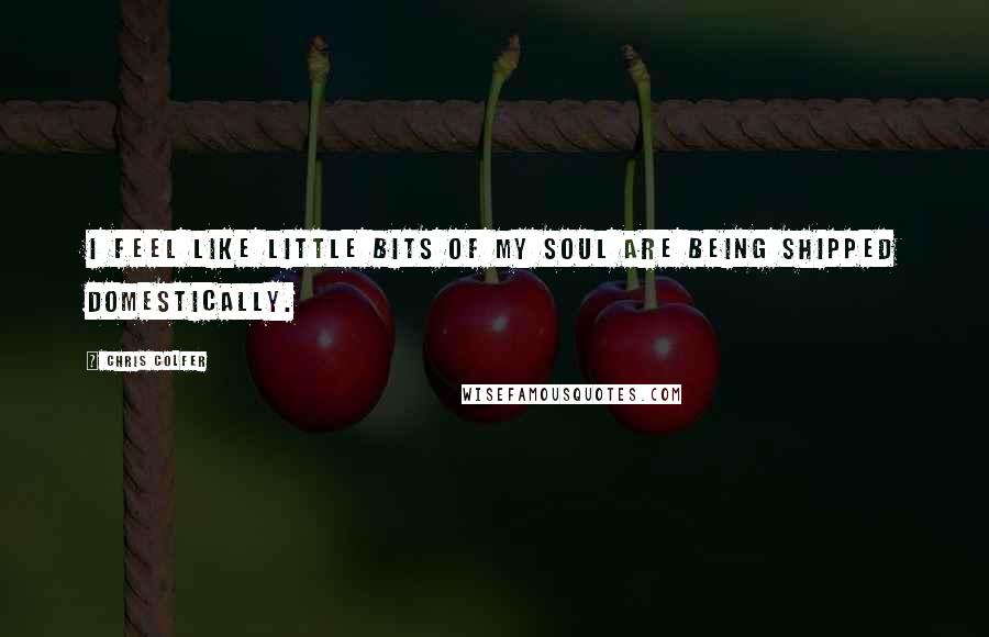 Chris Colfer Quotes: I feel like little bits of my soul are being shipped domestically.