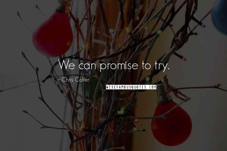 Chris Colfer Quotes: We can promise to try.