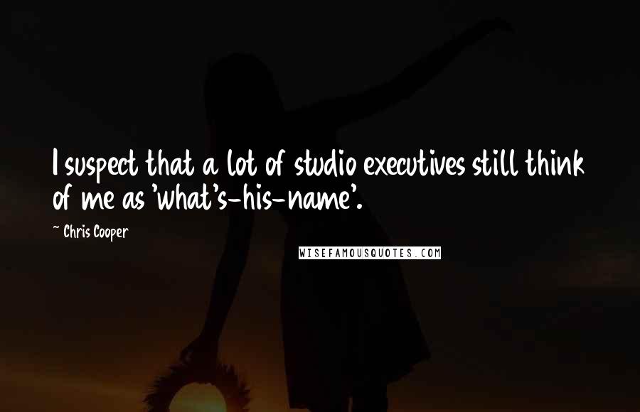 Chris Cooper Quotes: I suspect that a lot of studio executives still think of me as 'what's-his-name'.