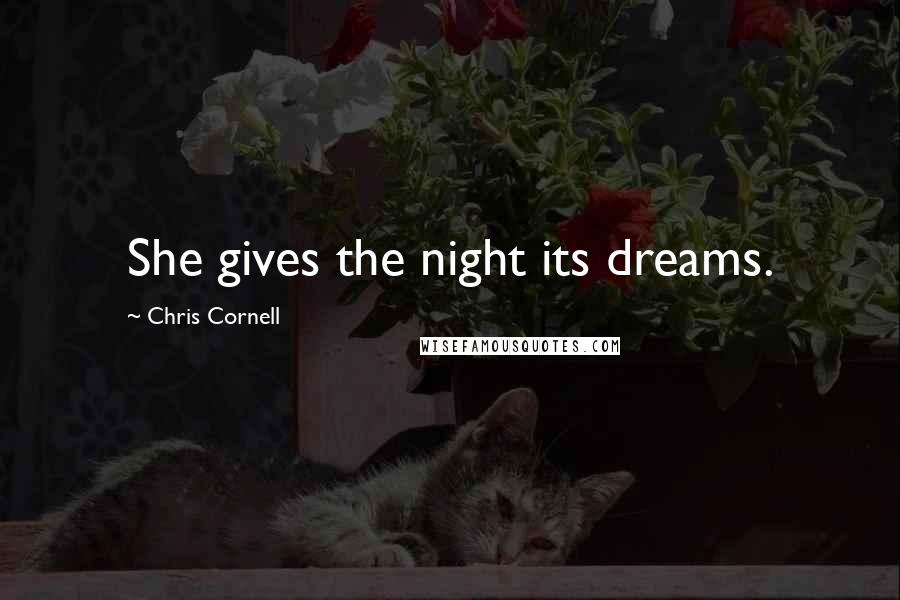 Chris Cornell Quotes: She gives the night its dreams.