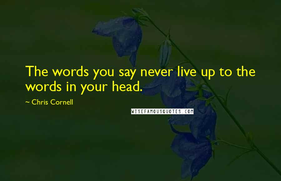 Chris Cornell Quotes: The words you say never live up to the words in your head.