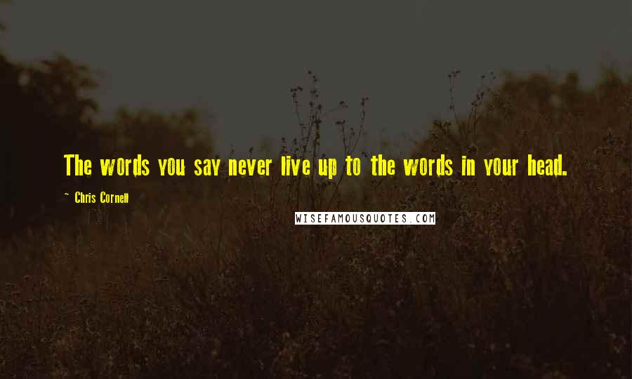 Chris Cornell Quotes: The words you say never live up to the words in your head.