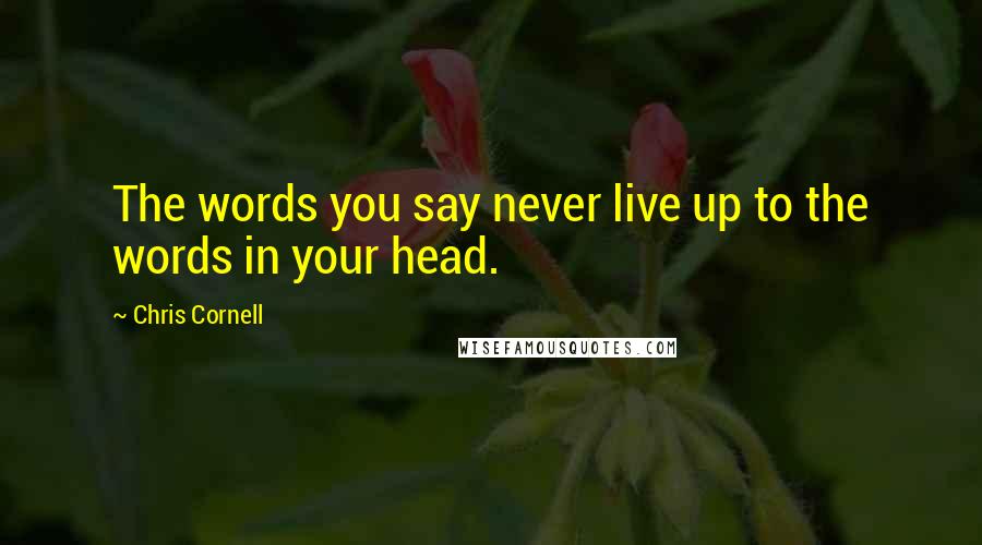 Chris Cornell Quotes: The words you say never live up to the words in your head.