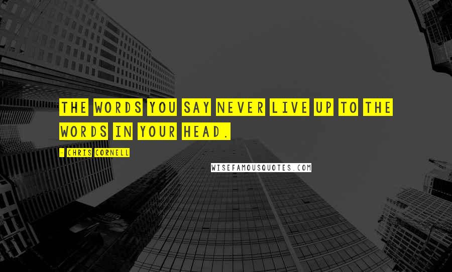 Chris Cornell Quotes: The words you say never live up to the words in your head.