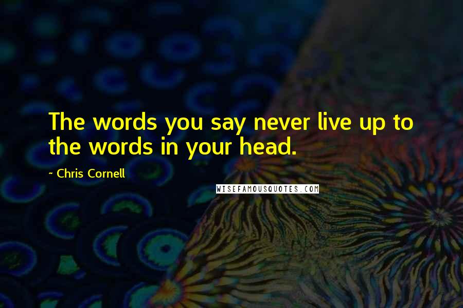 Chris Cornell Quotes: The words you say never live up to the words in your head.