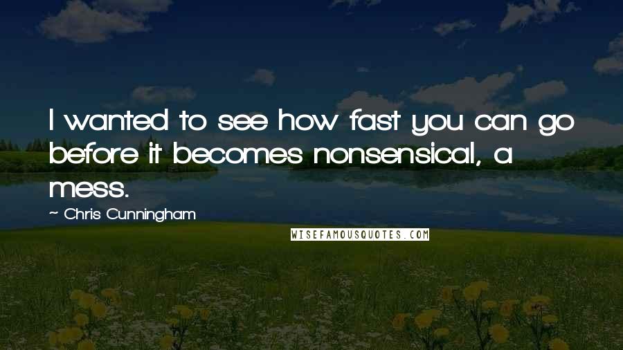 Chris Cunningham Quotes: I wanted to see how fast you can go before it becomes nonsensical, a mess.