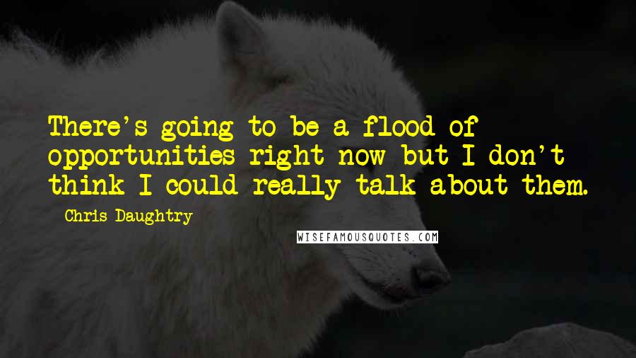 Chris Daughtry Quotes: There's going to be a flood of opportunities right now but I don't think I could really talk about them.