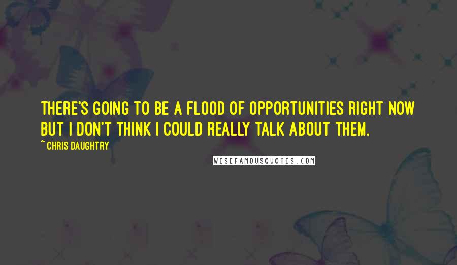 Chris Daughtry Quotes: There's going to be a flood of opportunities right now but I don't think I could really talk about them.