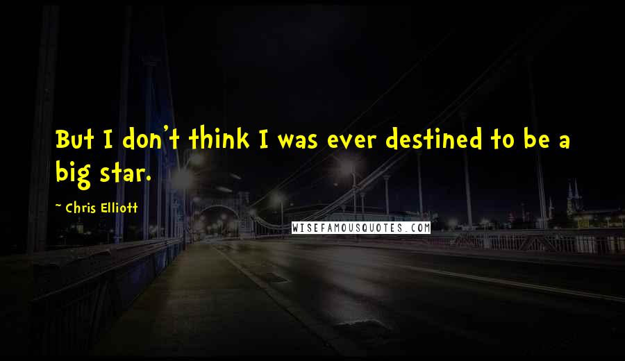 Chris Elliott Quotes: But I don't think I was ever destined to be a big star.