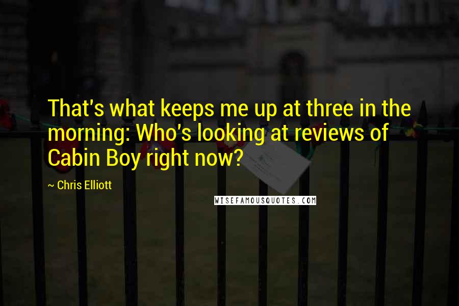 Chris Elliott Quotes: That's what keeps me up at three in the morning: Who's looking at reviews of Cabin Boy right now?