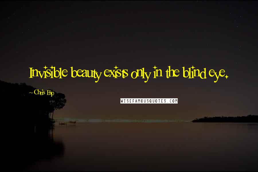 Chris Esp Quotes: Invisible beauty exists only in the blind eye.