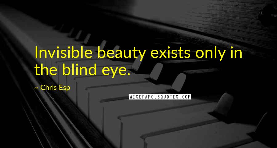 Chris Esp Quotes: Invisible beauty exists only in the blind eye.