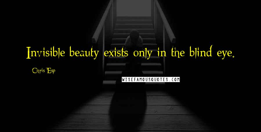 Chris Esp Quotes: Invisible beauty exists only in the blind eye.