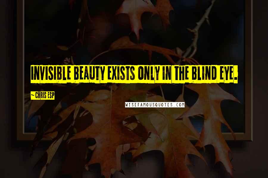 Chris Esp Quotes: Invisible beauty exists only in the blind eye.