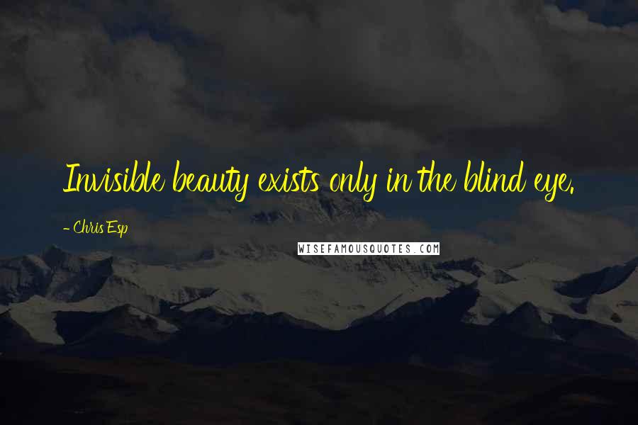 Chris Esp Quotes: Invisible beauty exists only in the blind eye.