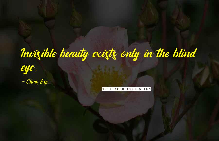 Chris Esp Quotes: Invisible beauty exists only in the blind eye.