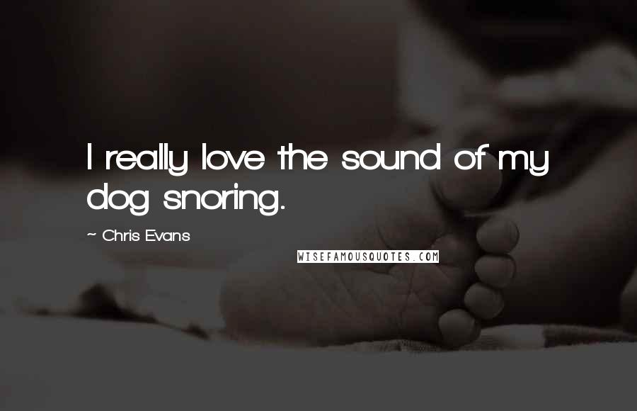 Chris Evans Quotes: I really love the sound of my dog snoring.