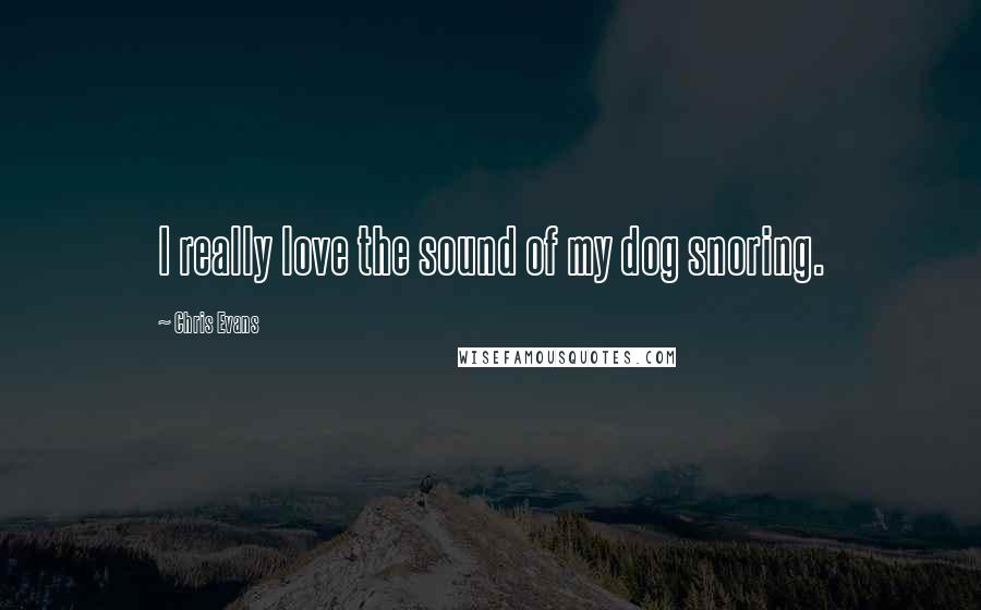 Chris Evans Quotes: I really love the sound of my dog snoring.
