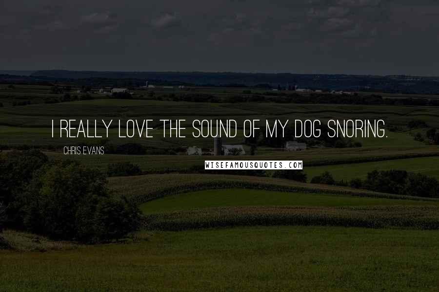 Chris Evans Quotes: I really love the sound of my dog snoring.