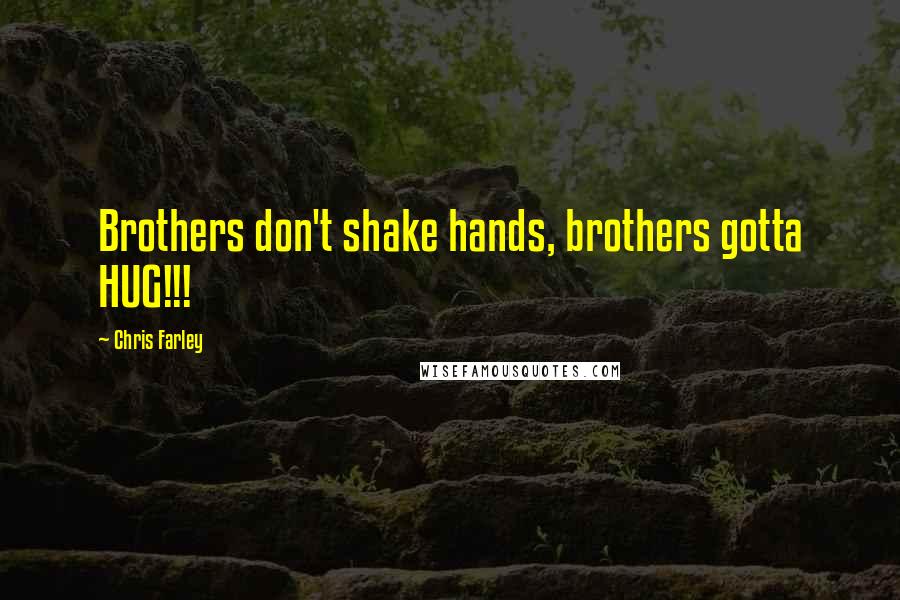 Chris Farley Quotes: Brothers don't shake hands, brothers gotta HUG!!!