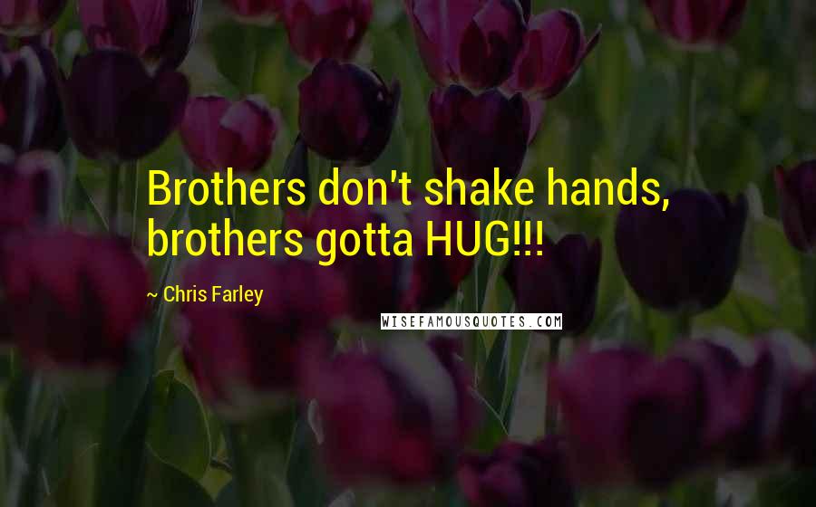 Chris Farley Quotes: Brothers don't shake hands, brothers gotta HUG!!!