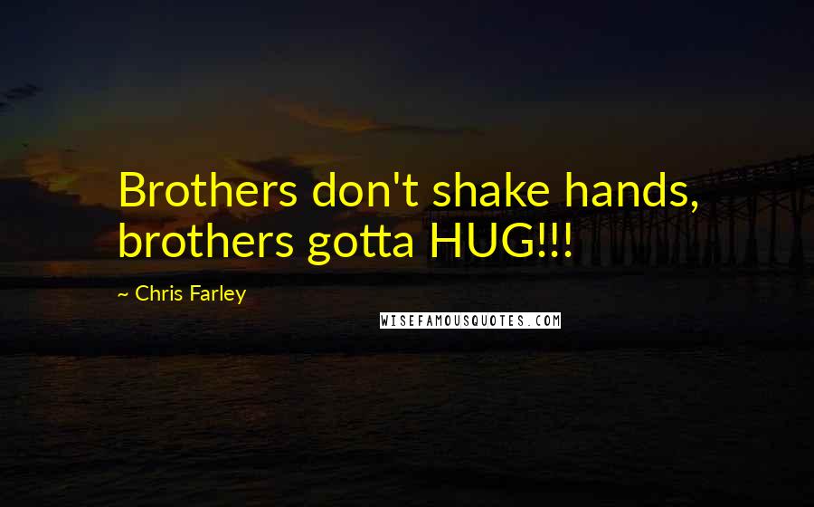 Chris Farley Quotes: Brothers don't shake hands, brothers gotta HUG!!!