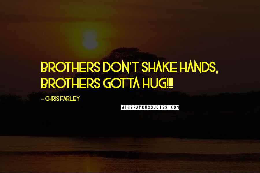 Chris Farley Quotes: Brothers don't shake hands, brothers gotta HUG!!!