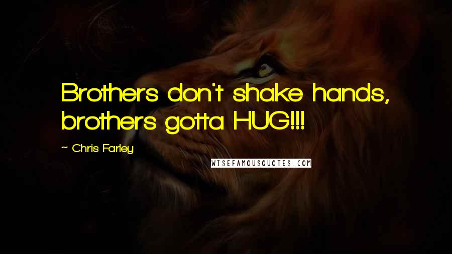 Chris Farley Quotes: Brothers don't shake hands, brothers gotta HUG!!!