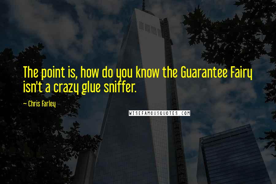 Chris Farley Quotes: The point is, how do you know the Guarantee Fairy isn't a crazy glue sniffer.