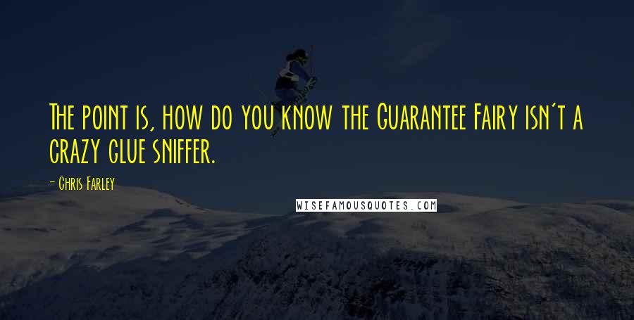 Chris Farley Quotes: The point is, how do you know the Guarantee Fairy isn't a crazy glue sniffer.