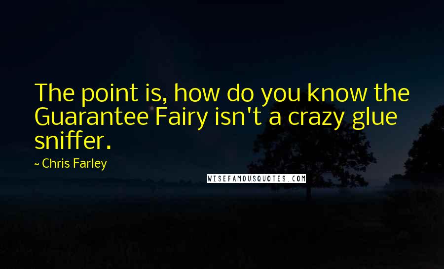 Chris Farley Quotes: The point is, how do you know the Guarantee Fairy isn't a crazy glue sniffer.