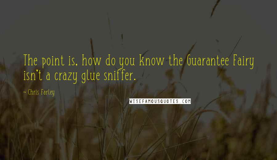 Chris Farley Quotes: The point is, how do you know the Guarantee Fairy isn't a crazy glue sniffer.