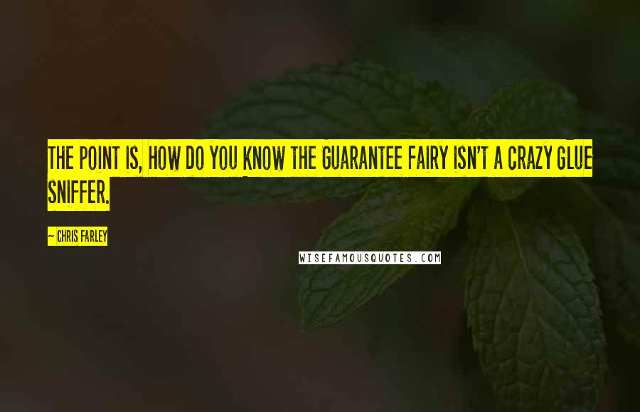 Chris Farley Quotes: The point is, how do you know the Guarantee Fairy isn't a crazy glue sniffer.