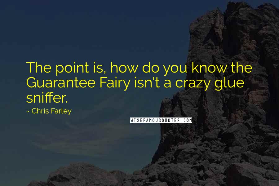 Chris Farley Quotes: The point is, how do you know the Guarantee Fairy isn't a crazy glue sniffer.