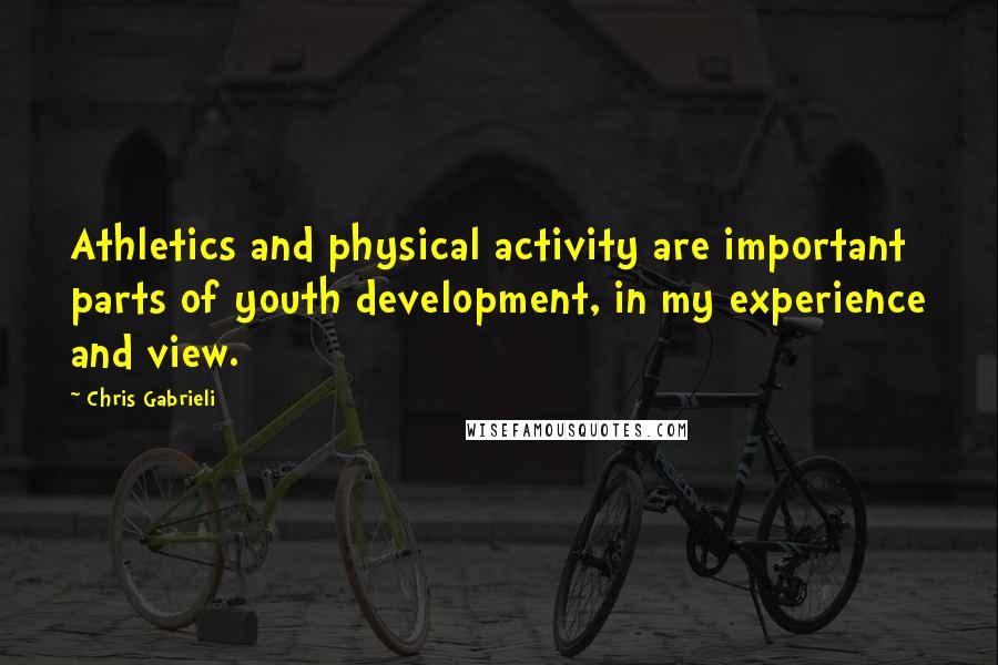 Chris Gabrieli Quotes: Athletics and physical activity are important parts of youth development, in my experience and view.