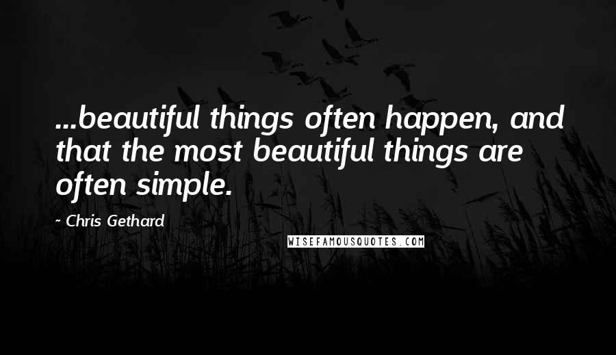 Chris Gethard Quotes: ...beautiful things often happen, and that the most beautiful things are often simple.