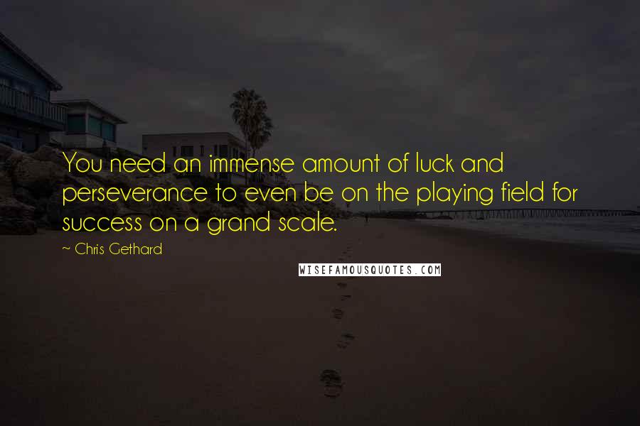 Chris Gethard Quotes: You need an immense amount of luck and perseverance to even be on the playing field for success on a grand scale.