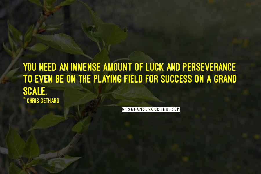 Chris Gethard Quotes: You need an immense amount of luck and perseverance to even be on the playing field for success on a grand scale.